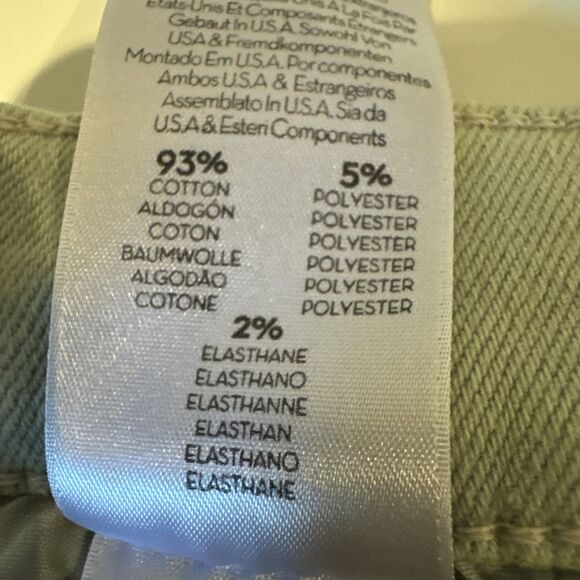 Mother The Hustler Ankle Fray Size 33 Second Chance Green Stretchy Boot Cut - Picture 9 of 14